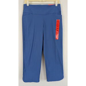 New SC&CO sz 8 Crop or Capri Pants tummy control blue stretchy pull on 1376